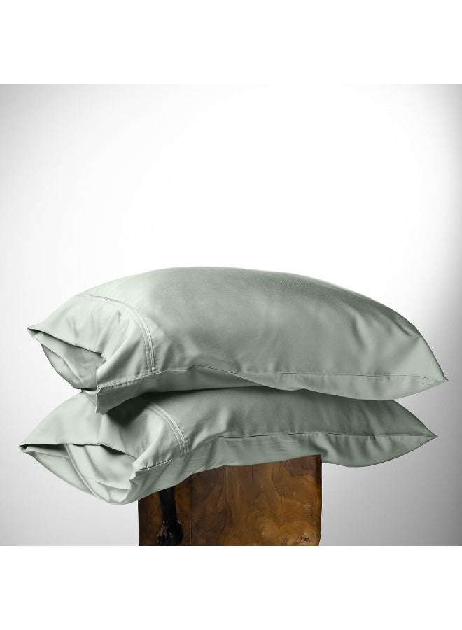 Olive + Crate Eucalyptus Cooling Pillowcases Standard Size | Certified Tencel Lyocell Fiber | Cool Vegan Silk Static Free for Skin and Hair | Softer Than Cotton and Linen | Spring Sage  - Image 5