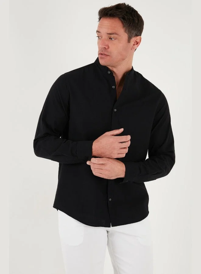 Buratti Linen Look Cotton Regular Fit Crew Neck Shirt Men's SHIRT CF25S112637