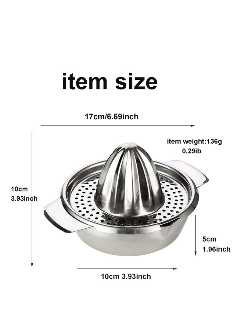 Stainless Steel Lemon Squeezer Citrus Juicer Handheld Press Orange Juice Squeezing Tool with Bowl Storage Container - Image 5