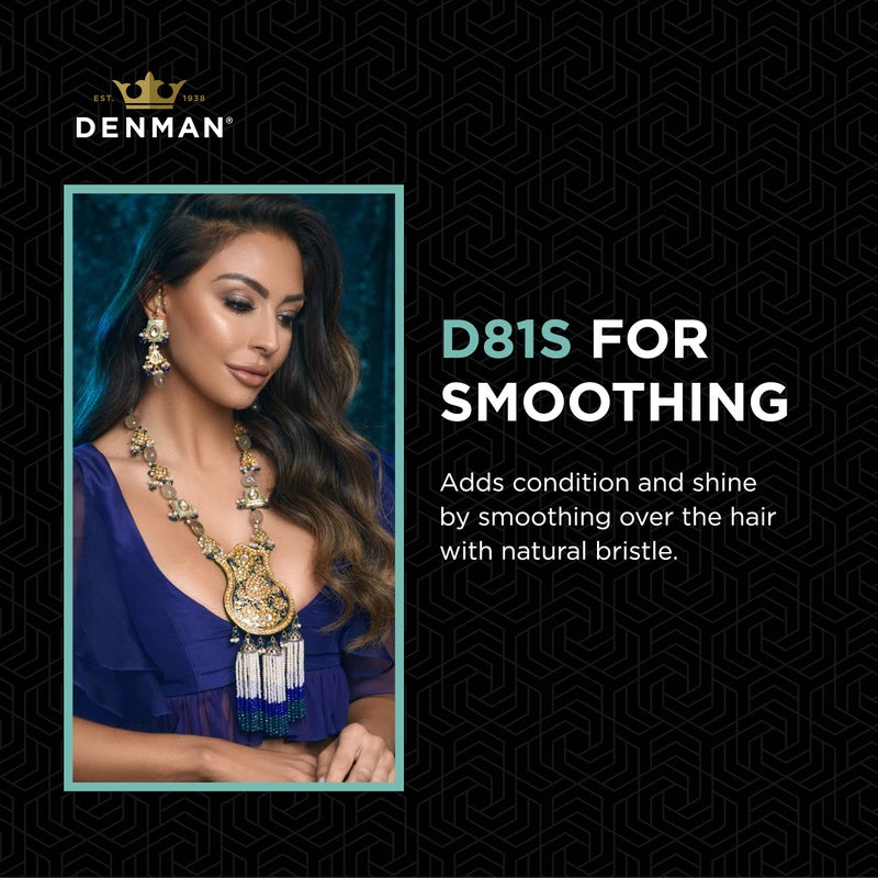 Denman Cushion Hair Brush (Small) with Soft Nylon Quill Boar Bristles - Porcupine Style for Grooming, Detangling, Straightening, Blowdrying and Refreshing Hair â€“ Black, D81S - Image 4