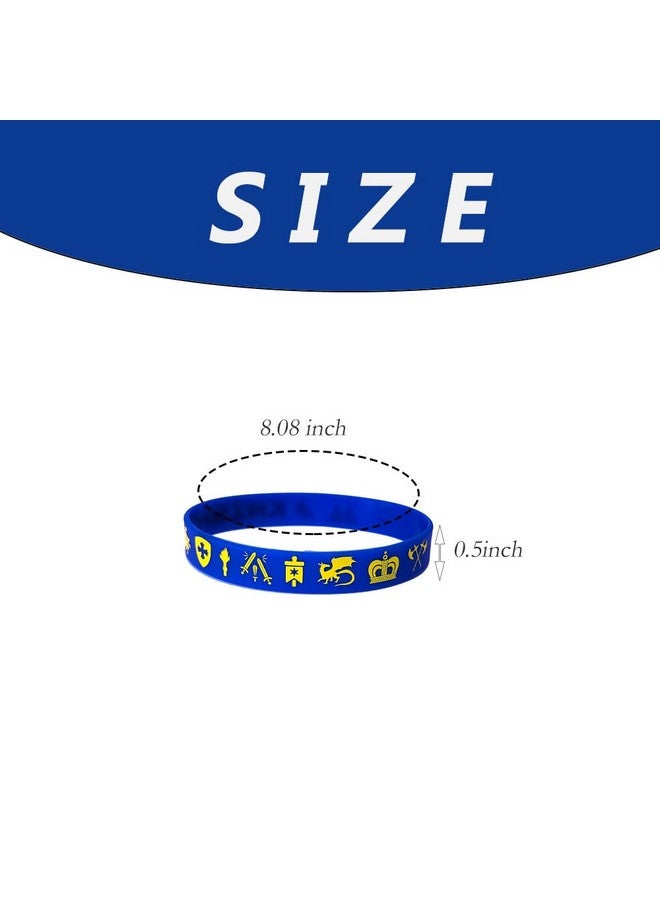 كوبا بلاي مجموعة CupaPlay من 24 قطعة من أساور زينة حفلات فرسان العصور الوسطى، أساور معصم مطاطية من السيليكون، هدايا ومستلزمات حفلات الفرسان، تاج جداري، قلعة عصر النهضة لعيد الهالوين/حقائب هدايا العصور الوسطى - Image 3