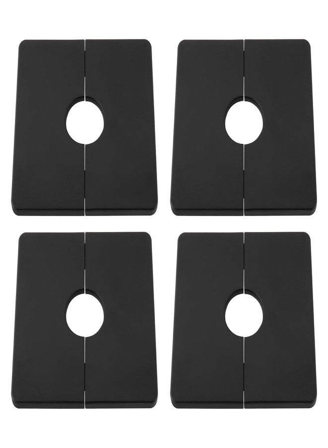 أوتوتك OTOTEC 4 قطع من ألواح الحماية ذات الشكل المربع ذاتية اللصق من ABS بفتحة شفة مقسمة على الحائط مقاس 22 مم و85.5 مم لرأس الدش الثابت، أنابيب قياسية مقاس 1/2 بوصة، لون أسود - Image 1