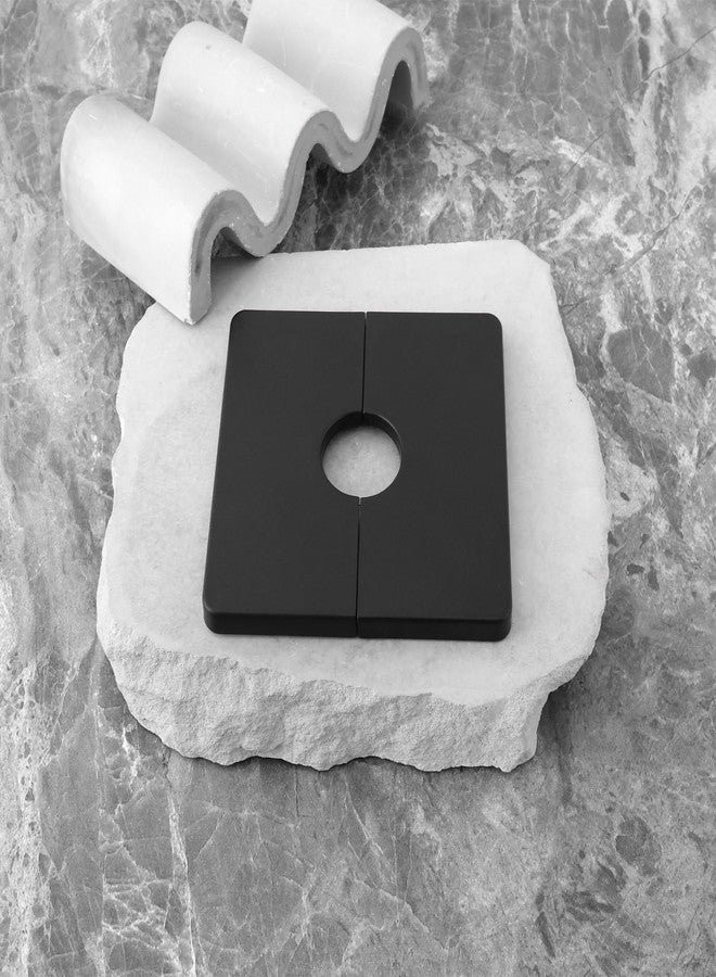 أوتوتك OTOTEC 4 قطع من ألواح الحماية ذات الشكل المربع ذاتية اللصق من ABS بفتحة شفة مقسمة على الحائط مقاس 22 مم و85.5 مم لرأس الدش الثابت، أنابيب قياسية مقاس 1/2 بوصة، لون أسود - Image 5