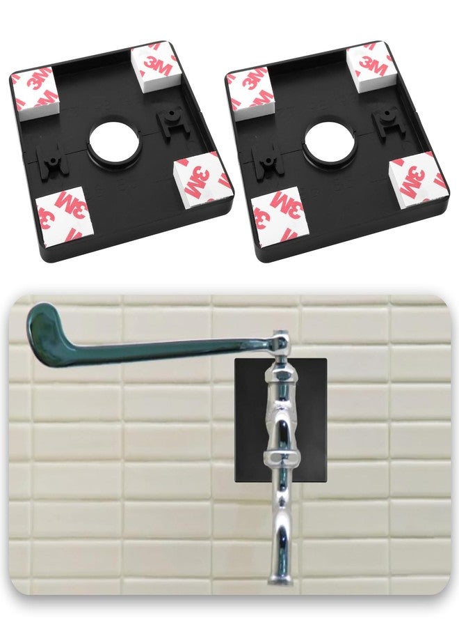 أوتوتك OTOTEC 4 قطع من ألواح الحماية ذات الشكل المربع ذاتية اللصق من ABS بفتحة شفة مقسمة على الحائط مقاس 22 مم و85.5 مم لرأس الدش الثابت، أنابيب قياسية مقاس 1/2 بوصة، لون أسود - Image 2