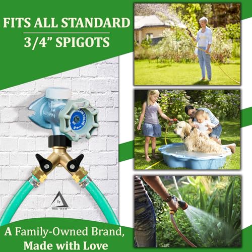 DBR Tech Heavy Duty 2 Way Hose Splitter (Premium Brass for Superior Durability), Wye Garden Hoses Connector for Water Spigot Faucet Bib Tap, Double Shut Off Valve, Y Adapter, Rust-Resistant Finish, Zero Leaks - Image 5