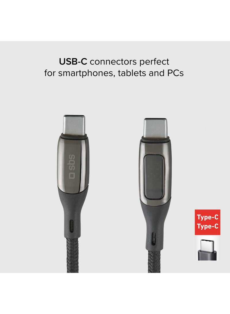 SBS كابل USB-C إلى USB-C لنقل البيانات والشحن مع عرض متوافق مع آبل وسامسونغ وهواوي وشياومي وإل جي وغيرها - Image 3