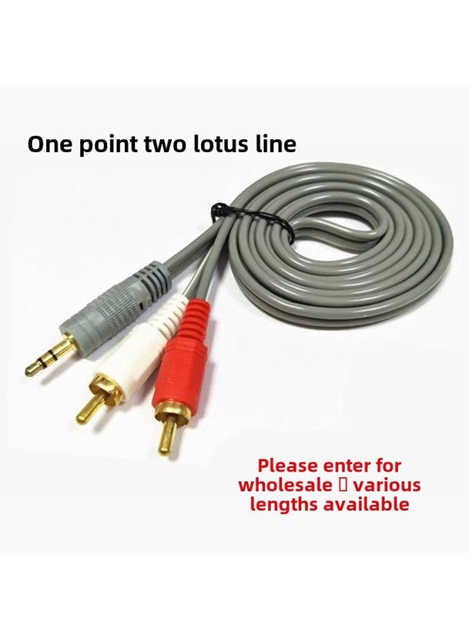 Audio Line Aux One And Two 3.5mm To Double Lotus Rca Mobile Phone Computer Connection Power Amplifier Speaker Line Wholesale-Color:Saikang 1.5m One-to-two Lotus Line  - Image 1