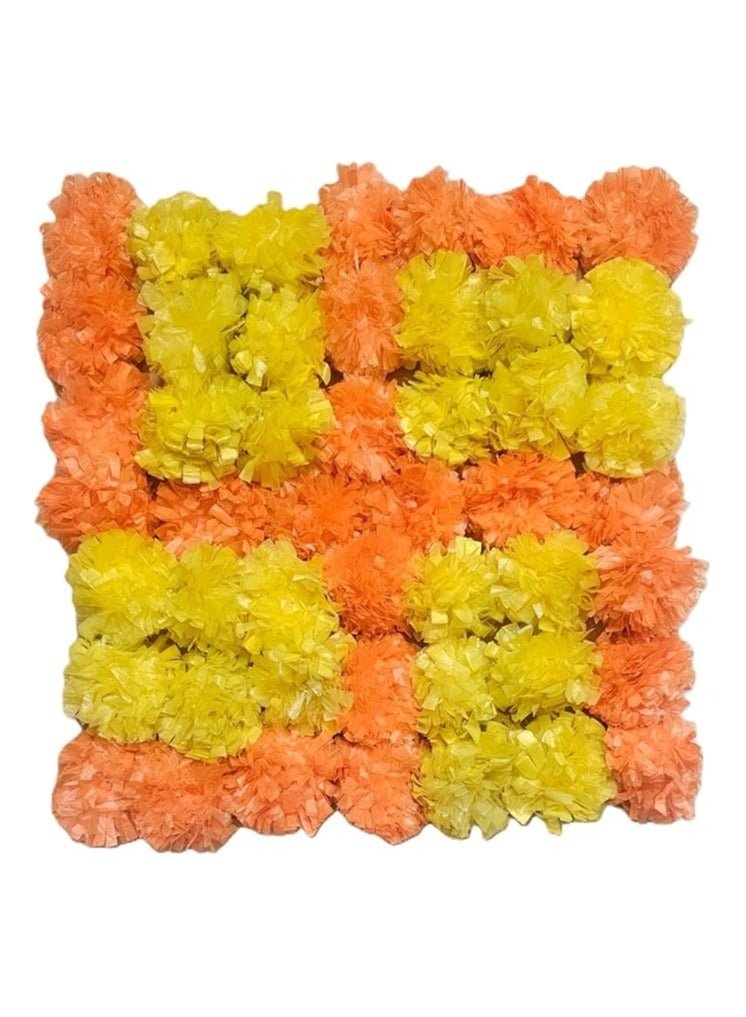 Shreeji Rangoli mat made from Artificial marigold flower size 28 cm - Image 1