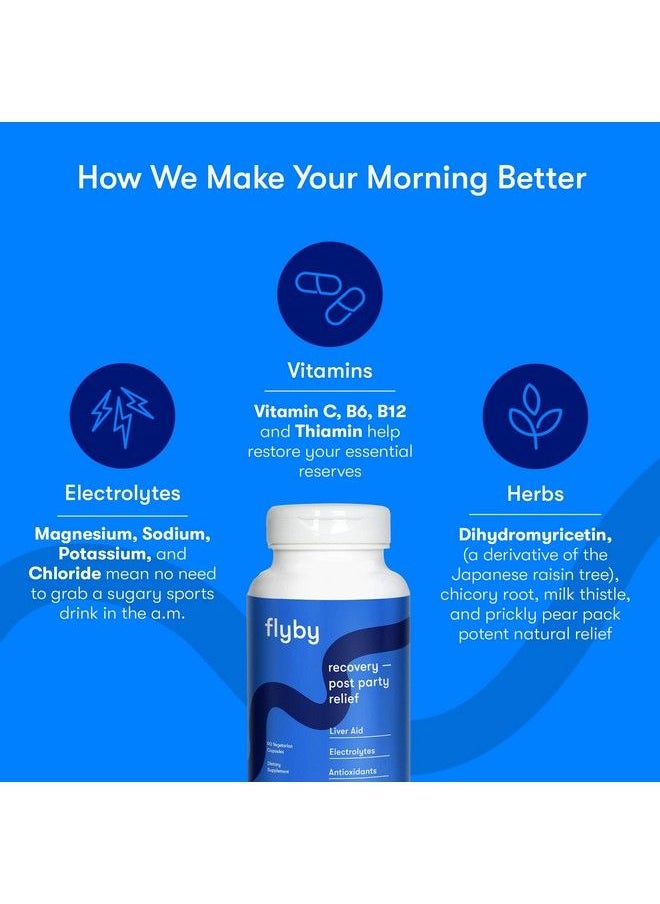 FLYBY - Recovery [ Hangover Relief ] Hangover Pill; Hangover Kit; Dhm Hangover Pills; Travel Ready Wedding Kit For Hangover Remedy & Drinkade Prevention For Party Anti Hangover Drinking Cheers! - Image 1