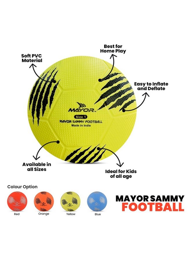 Mayor كرة قدم للأطفال مايور سامي - داخلية وخارجية PVC حجم 3 (عبوة من 1، أصفر) للأعمار أقل من 9 سنوات - Image 2