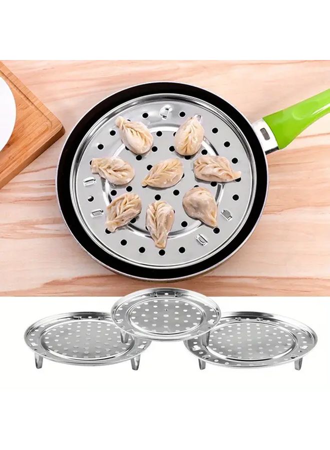 3pcs Stainless Steel Steamer Rack Set For Steaming Baking Roasting Food Safe Kitchen Tool - Image 3
