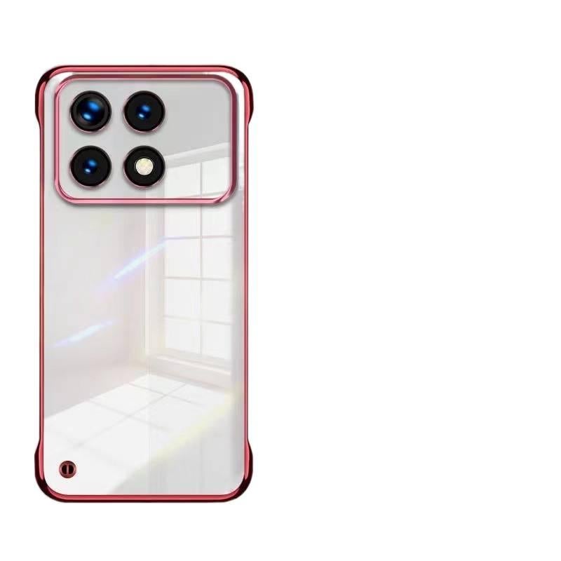 MS غطاء هاتف، مقاوم للصدمات لـ Redmi Note 13 Pro، ذهبي وردي، PC، حماية من السقوط, تصميم بدون إطار باللون الذهبي باللون الأحمر - Image 5