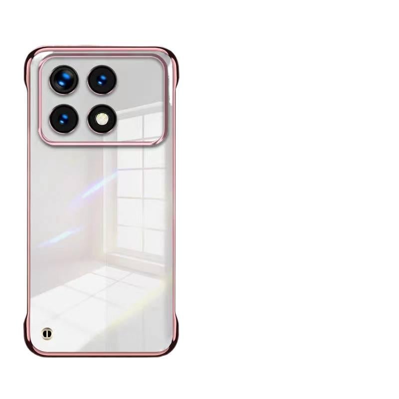 MS غطاء هاتف، مقاوم للصدمات لـ Redmi Note 13 Pro، ذهبي وردي، PC، حماية من السقوط, تصميم بدون إطار باللون الذهبي باللون الأحمر - Image 1