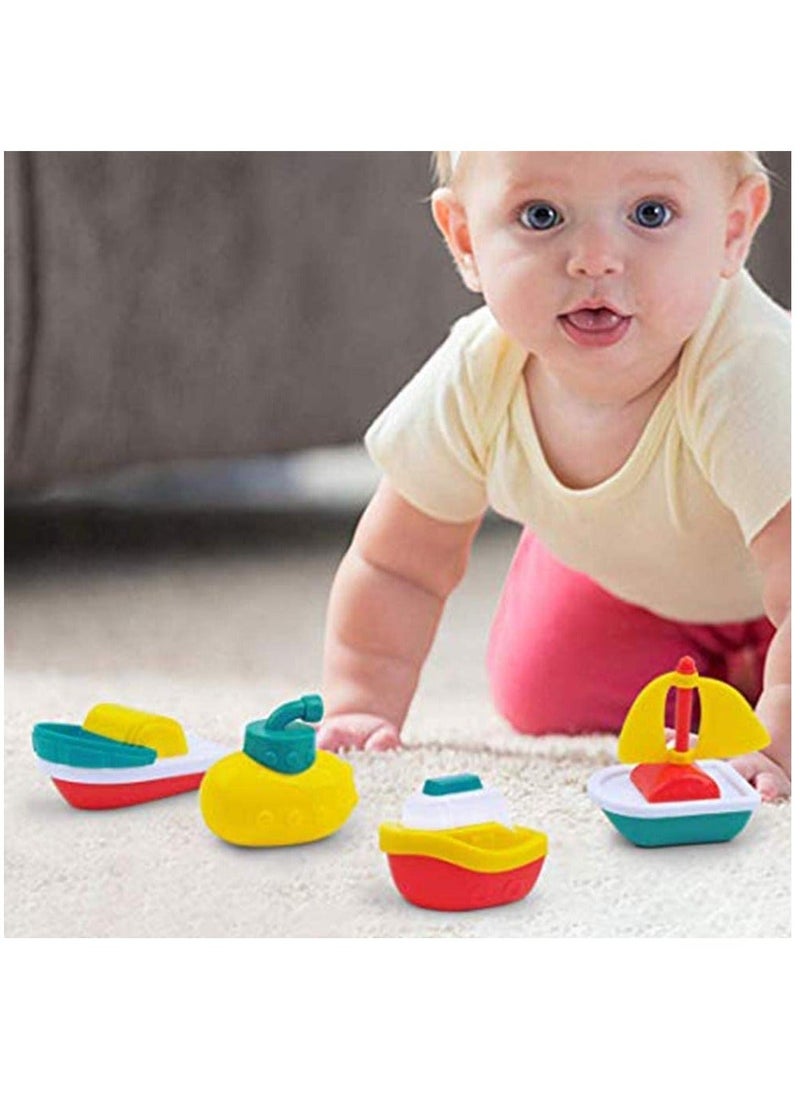 Generic - Bath Toys, 4 Pcs Floating Boat Plastic Ship Model, Colorful Pool, Summer Water Toys, Bath Tub Toys for Toddlers Kids Boys Girls, Bathtub Ship Toy for Bathroom Shower Game Swimming Pool Party - Image 1