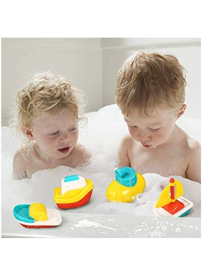 Generic - Bath Toys, 4 Pcs Floating Boat Plastic Ship Model, Colorful Pool, Summer Water Toys, Bath Tub Toys for Toddlers Kids Boys Girls, Bathtub Ship Toy for Bathroom Shower Game Swimming Pool Party - Image 1