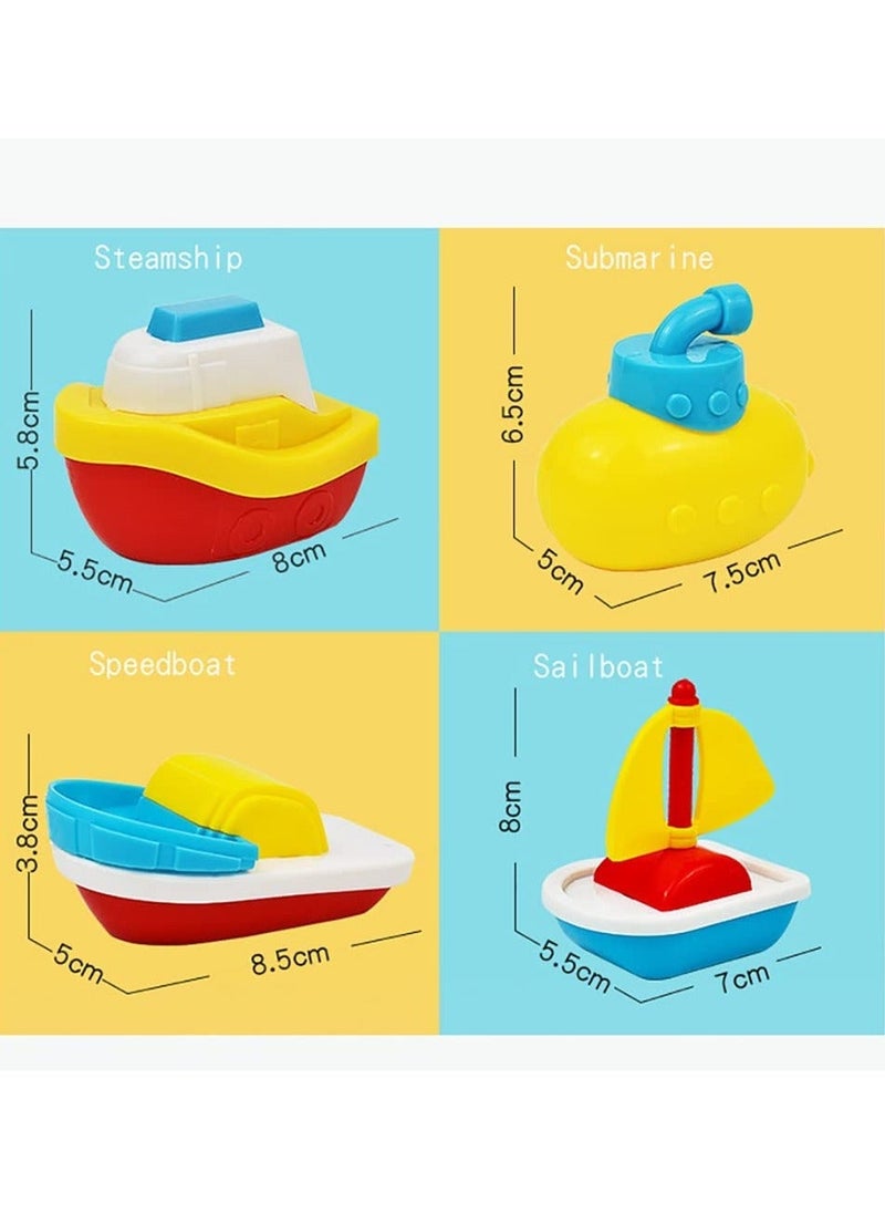 Generic - Bath Toys, 4 Pcs Floating Boat Plastic Ship Model, Colorful Pool, Summer Water Toys, Bath Tub Toys for Toddlers Kids Boys Girls, Bathtub Ship Toy for Bathroom Shower Game Swimming Pool Party - Image 1