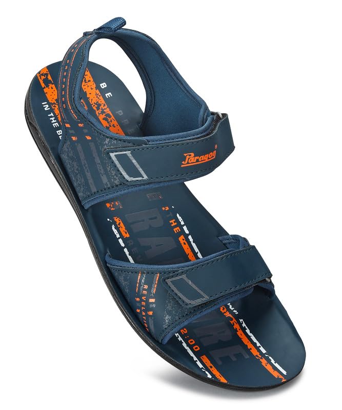 PARAGON Men's Stylish Outdoor Blue Velcro Sandals | Comfortable for Daily Use | Casual, Durable & Lightweight With Cushioned Soles - Image 1
