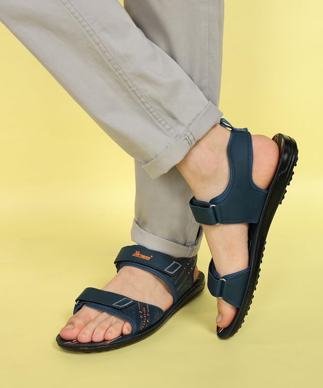 PARAGON Men's Stylish Outdoor Blue Velcro Sandals | Comfortable for Daily Use | Casual, Durable & Lightweight With Cushioned Soles - Image 2