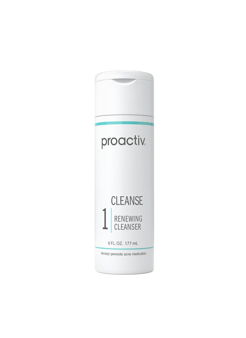 Proactiv - Proactiv Acne Cleanser - Benzoyl Peroxide Face Wash and Acne Treatment - Daily Facial Cleanser and Hyularonic Acid Moisturizer with Exfoliating Beads - 90 Day Supply, 6 Oz - Image 1