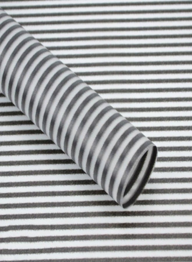 BBJ WRAPS Striped Flower Packaging Paper Waterproof Flower Wrapping Paper Floral Bouquet Gift Packaging Supplies 20 Counts (Black) - Image 1