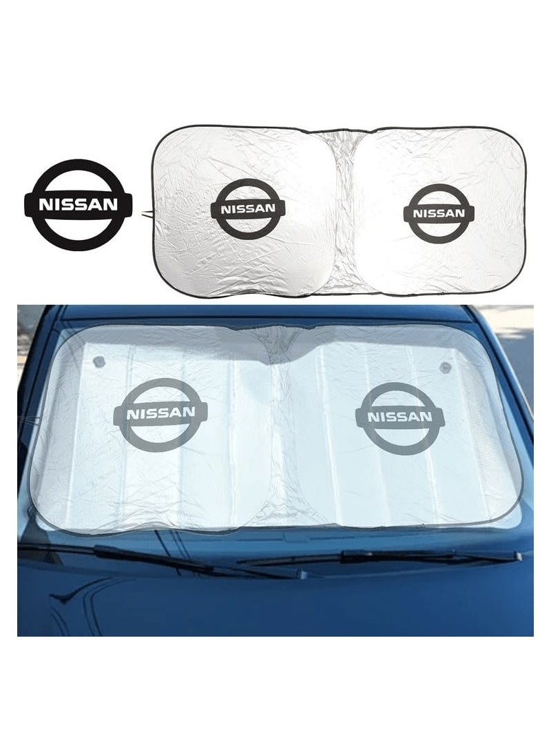 Nissan Nissan Car Protection Combo 2Pcs Universal Seat Covers & Premium Windshield Sunshade for Complete Interior Care  - Image 5