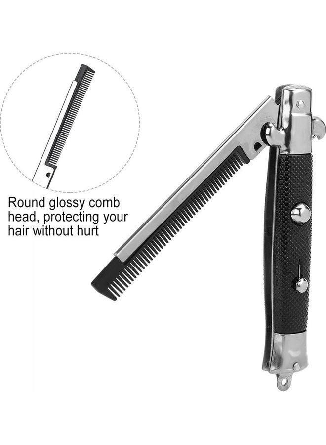 NIBEMINENT Spring Pocket Oil Hair Comb Black - Image 4