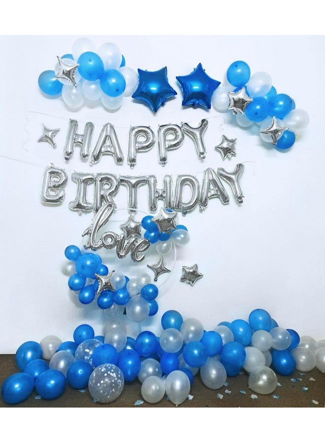 iPartycool 78Pcs Birthday Party Decorations, 3D Foil Happy Birthday Banners, Rose petals, 32in Love Balloon, 12pcs Star Balloon, 52pcs Latex Confetti Birthday Balloons for Adults Women Men Boy 2S-B - Image 5