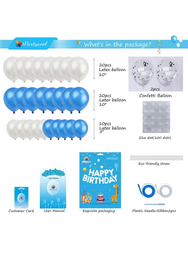 iPartycool 78Pcs Birthday Party Decorations, 3D Foil Happy Birthday Banners, Rose petals, 32in Love Balloon, 12pcs Star Balloon, 52pcs Latex Confetti Birthday Balloons for Adults Women Men Boy 2S-B - Image 4
