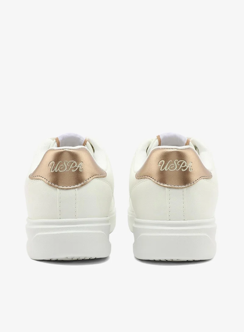 U.S. Polo Assn. white Women's All-White Low-Top Sneakers - Classic Minimalist Design, Comfortable Everyday Casual Shoes for Women | Best Price UAE