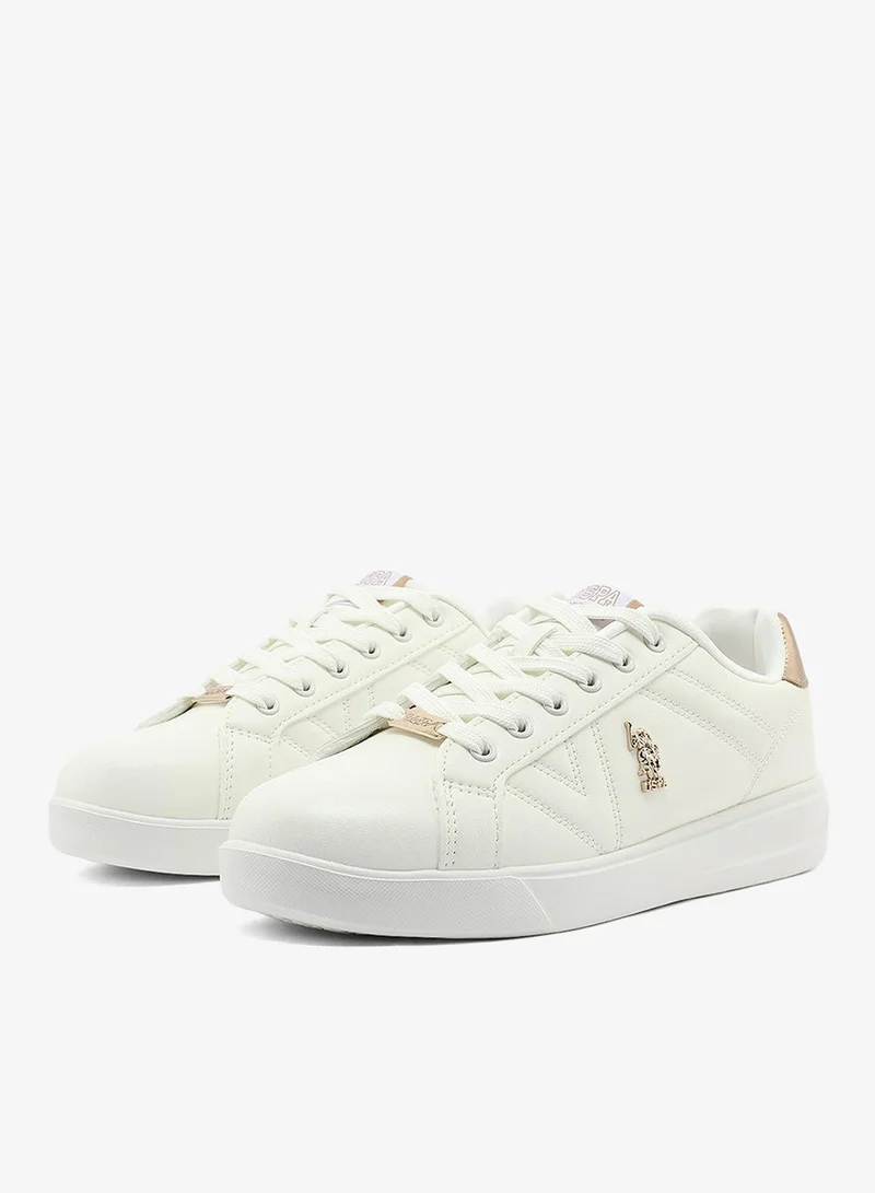 U.S. Polo Assn. white Women's All-White Low-Top Sneakers - Classic Minimalist Design, Comfortable Everyday Casual Shoes for Women | Best Price UAE