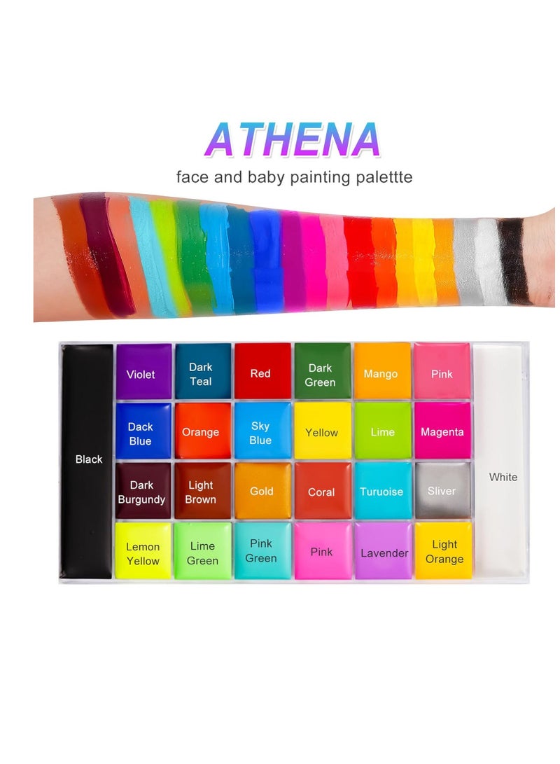 UNIFULL UNIFULL 26 Colors Professional Face Body Paint Kit, Oil Face & Body Paint Kit for Halloween,including 36 Colors Face Paint/Paint Stick/ Brushes/ Special Effects Sticker for Halloween/Fake Blood(Set 2) - Image 3