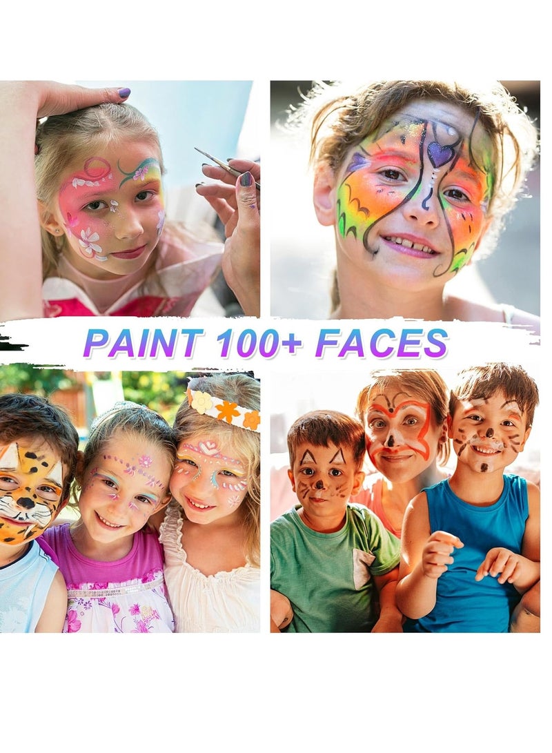 UNIFULL UNIFULL 26 Colors Professional Face Body Paint Kit, Oil Face & Body Paint Kit for Halloween,including 36 Colors Face Paint/Paint Stick/ Brushes/ Special Effects Sticker for Halloween/Fake Blood(Set 2) - Image 2
