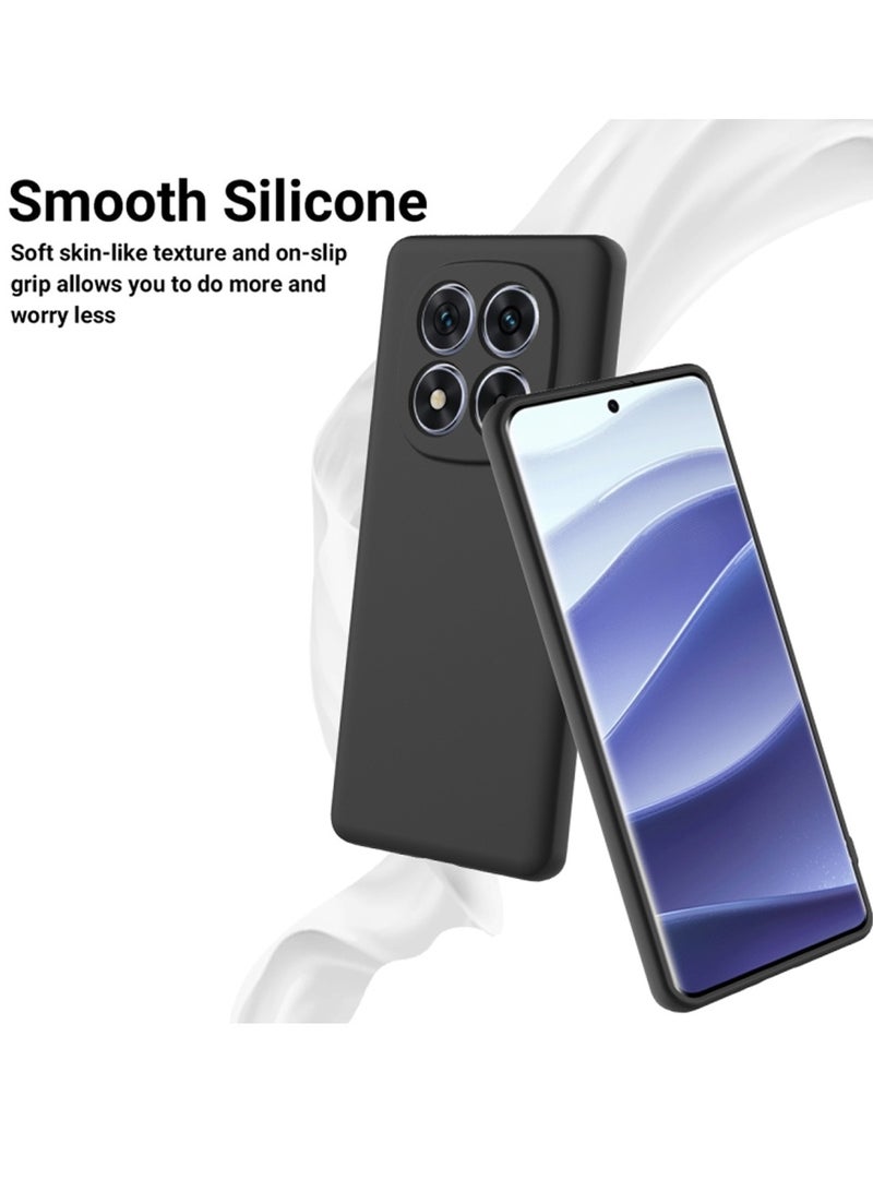 Wtech Xiaomi Redmi Note 14 Pro 5G 2024 Premium Soft Liquid Silicone Case Cover - Black - Image 4