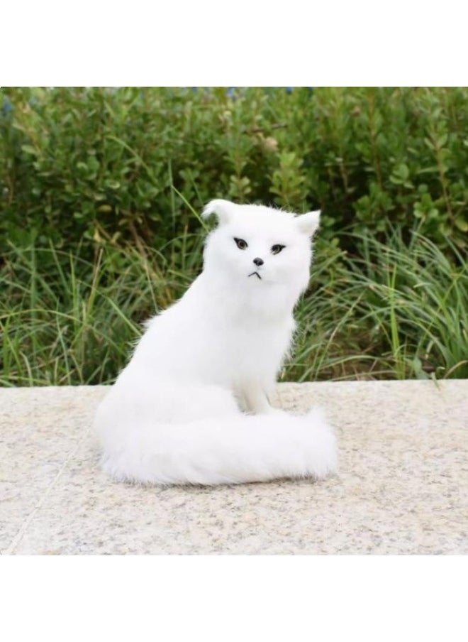 null - Super Fire Simulation Fox Nine Tails Fox Various Colors Simulation Fox Home Accessories Ornaments Shooting Props-Color:Small Brown (white Cheeks) Fox 18cm Long And 11cm High - Image 1
