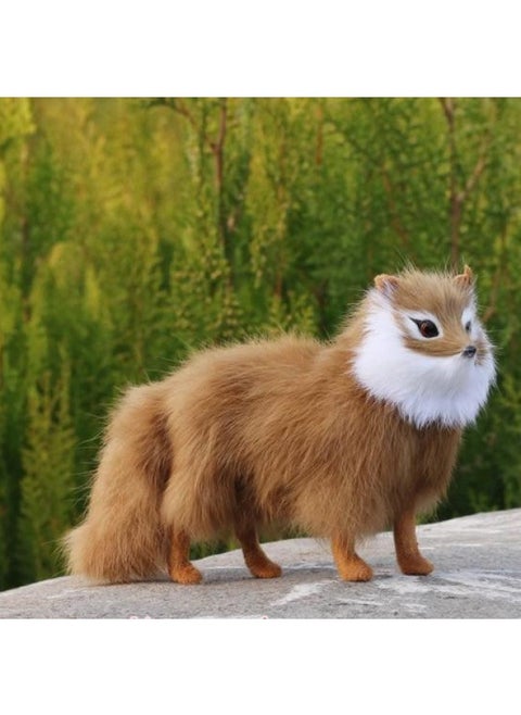 Super Fire Simulation Fox Nine Tails Fox Various Colors Simulation Fox Home Accessories Ornaments Shooting Props-Color:Small Brown (white Cheeks) Fox 18cm Long And 11cm High