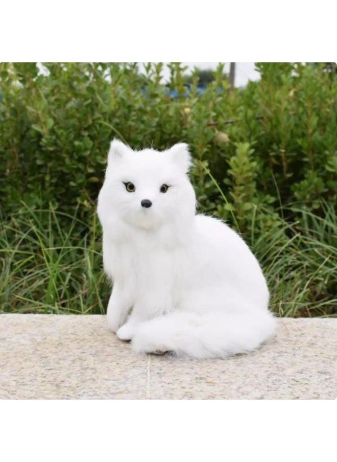 null - Super Fire Simulation Fox Nine Tails Fox Various Colors Simulation Fox Home Accessories Ornaments Shooting Props-Color:Small Brown (white Cheeks) Fox 18cm Long And 11cm High - Image 1