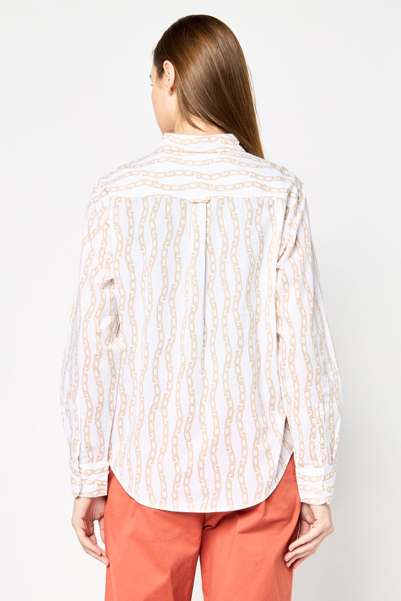 GANT Women Spread Collar Long Sleeve Allover Print Shirt, Multicolor  - Image 4