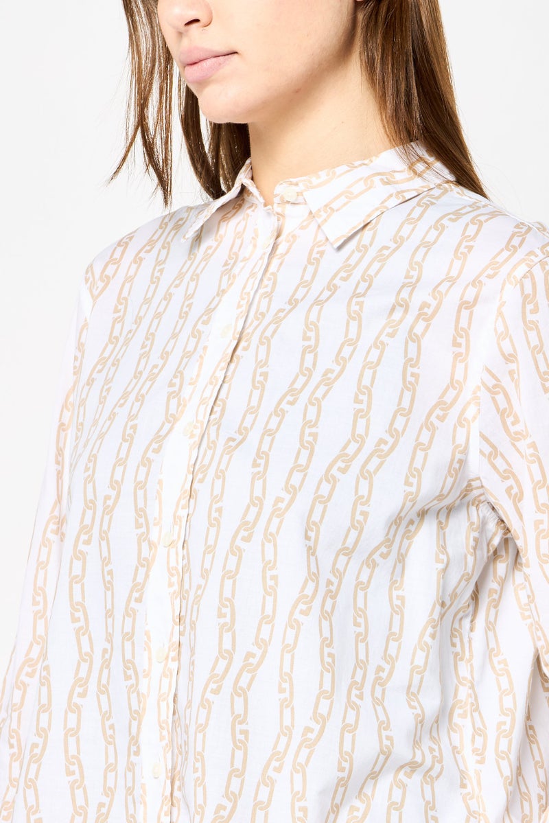 GANT Women Spread Collar Long Sleeve Allover Print Shirt, Multicolor  - Image 3
