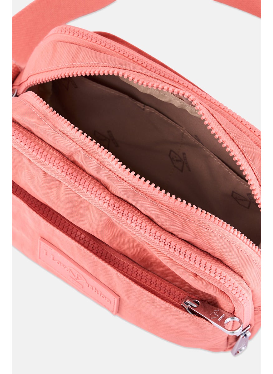 I Love Fashion Women Brand Logo Cross Body Bag 18 H x 21 L x 10 W, Peach  - Image 3