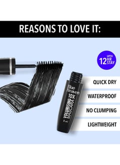 Blue Heaven 10X Volumising Mascara | Waterproof & Smudge Proof | Light Weight Formula | Long Lasting Mascara for Women | Stays Upto 12 Hrs | 8ml  - Image 2