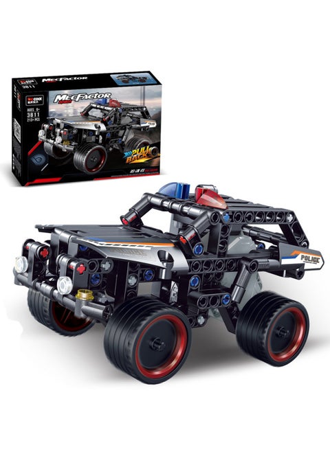 Diku Building Block Technology Mechanical Width Special GT Pull Back Function Assembled Formula Racing Model Boy Toy Gift-Color:3811/Soul Chaser Off-Road Police Car