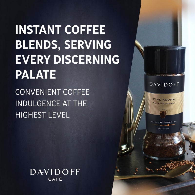 Davidoff Fine Aroma Instant Coffee 7/12 Intensity - 100% Arabica, 3.53 oz 100g, Granule, Glass Bottle - Image 2