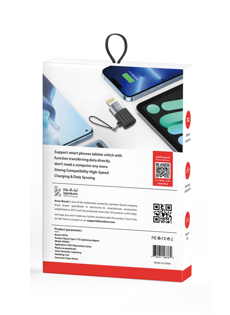 AVOO - TYPE-C TO LIGHTNING ADAPTER ( NO PD FAST CHARGE) - Image 1