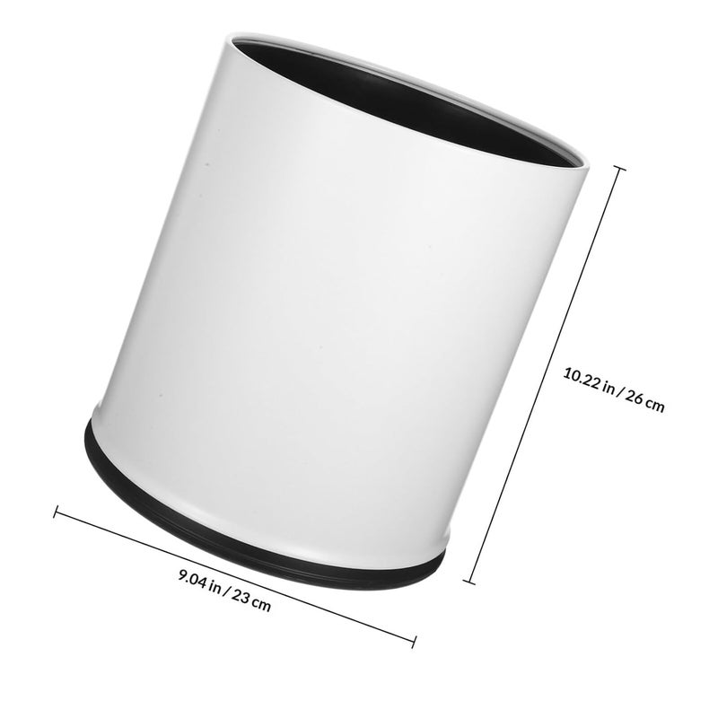Zerodeko Double Layer Round Trash Can Small Garbage Bin Fire-Resistant Home Office Bedroom Bathroom Wastebasket Container - Image 2