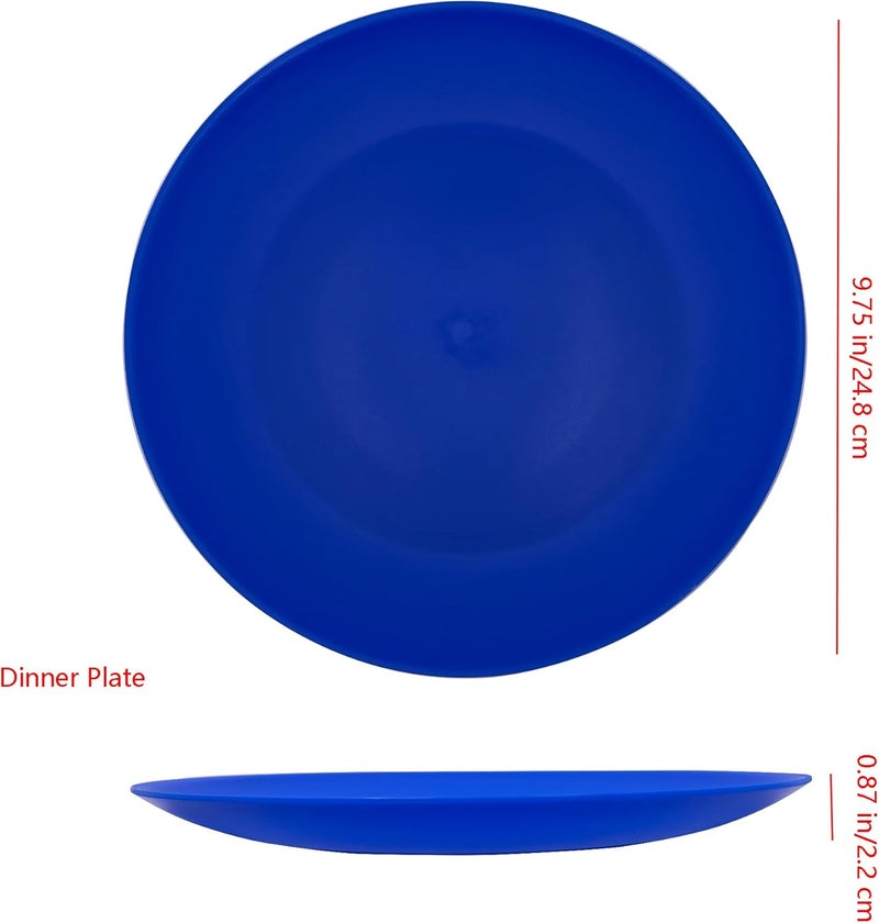 AOYITE Plastic Plates Reusable 10 inch Unbreakable Dinner Plates set of 12 BPA Free Microwave  Dishwasher Safe Party Plate for Any Occasion BBQ Travel Events Coastal - Image 4
