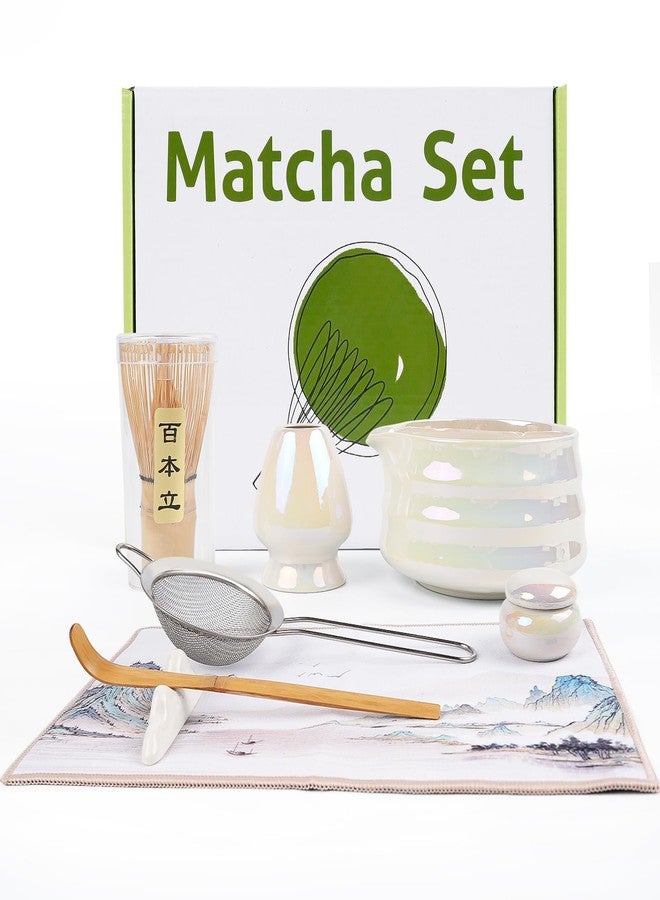 Visivessel 8Pcs Matcha Whisk Set, Iridescence Matcha Making Tools Accessories Kit with Bamboo Matcha Whisk,Bowl,Spoon,Sifter and Holder, Gifts for Matcha Lovers on Christmas, Birthday, Teacher's Day - Image 1