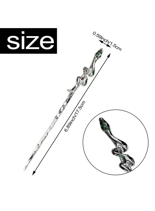 DonLeeving 4 PACK Snake Hair Sticks Hairpin Hair Sticks for Long Hair Chinese Hair Sticks Hair Styling Accessories Hair Chopsticks for Women Girls Halloween Christmas Gift - Image 2