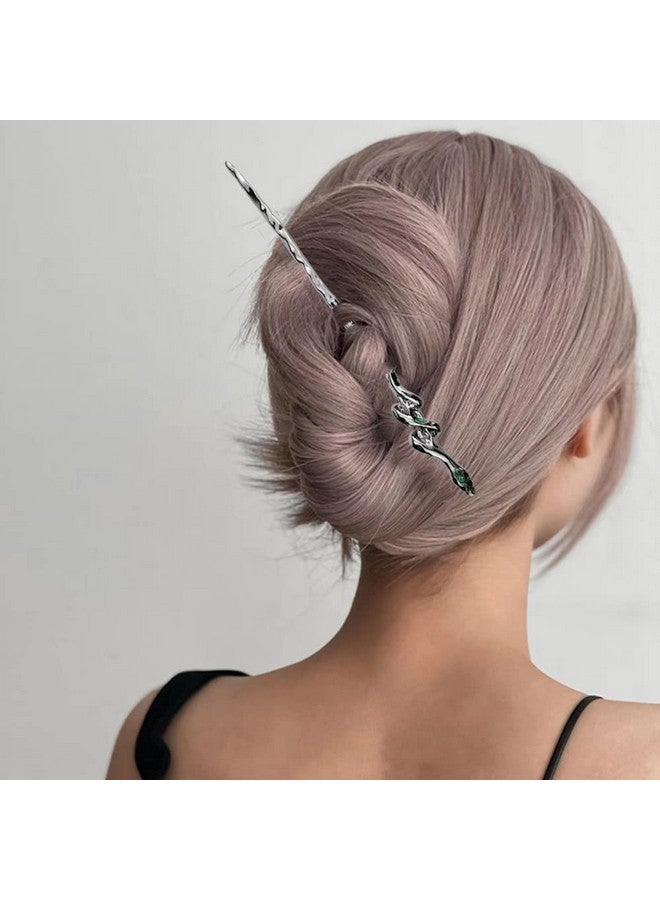 DonLeeving 4 PACK Snake Hair Sticks Hairpin Hair Sticks for Long Hair Chinese Hair Sticks Hair Styling Accessories Hair Chopsticks for Women Girls Halloween Christmas Gift - Image 5