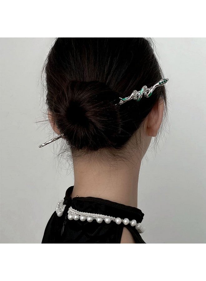 DonLeeving 4 PACK Snake Hair Sticks Hairpin Hair Sticks for Long Hair Chinese Hair Sticks Hair Styling Accessories Hair Chopsticks for Women Girls Halloween Christmas Gift - Image 4