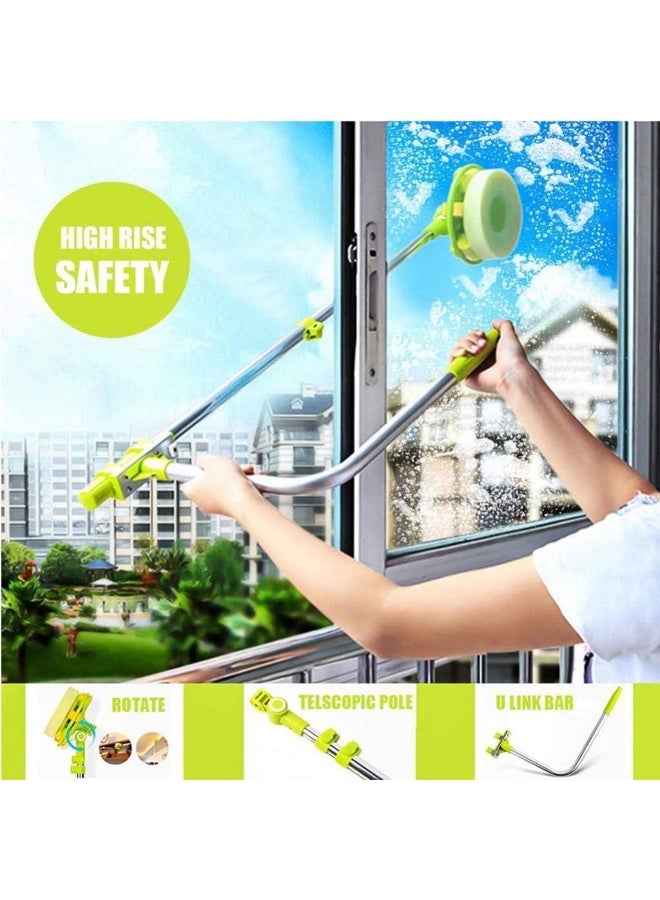 Telescopic Window Cleaner and Squeegee, 2 in 1 Glass Window Cleaning Squeegee Blade Wiper, Rotatable Window Mirror Cleaning Tools - Image 4